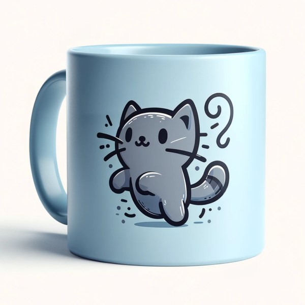 Light Blue Playful Cat Mug