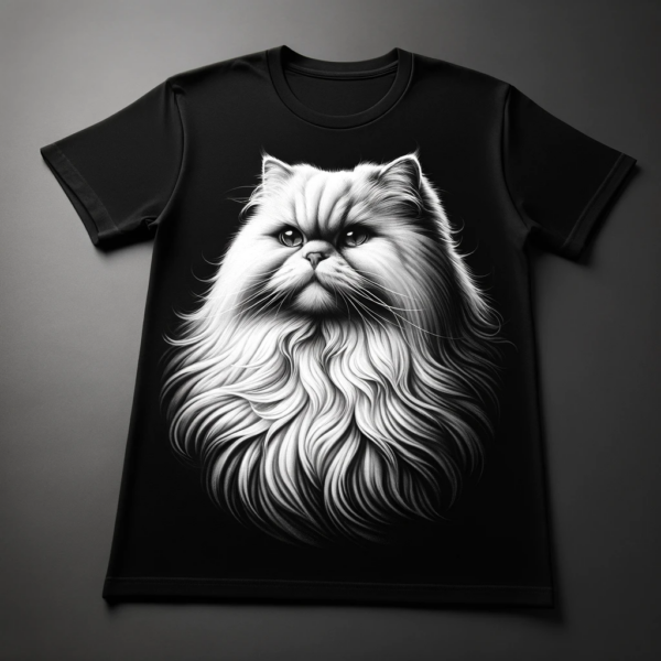 Elegant Black Persian Cat T-Shirt
