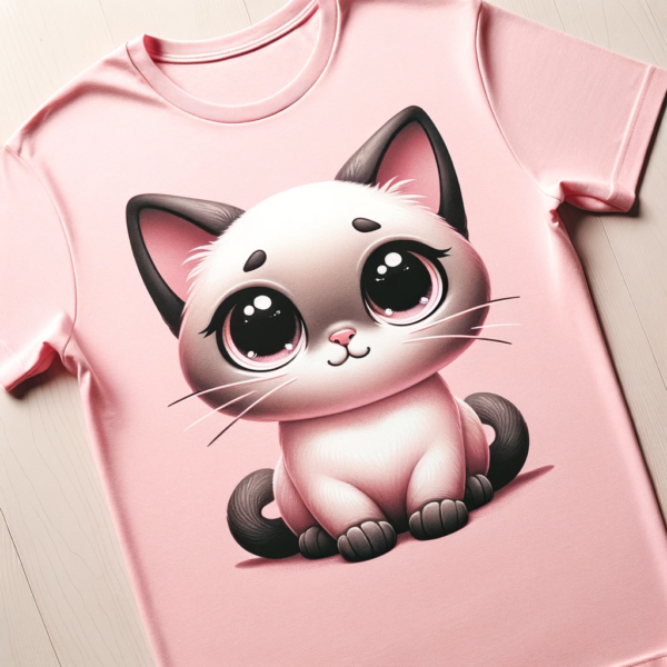 Playful Pink Siamese Cat T-Shirt